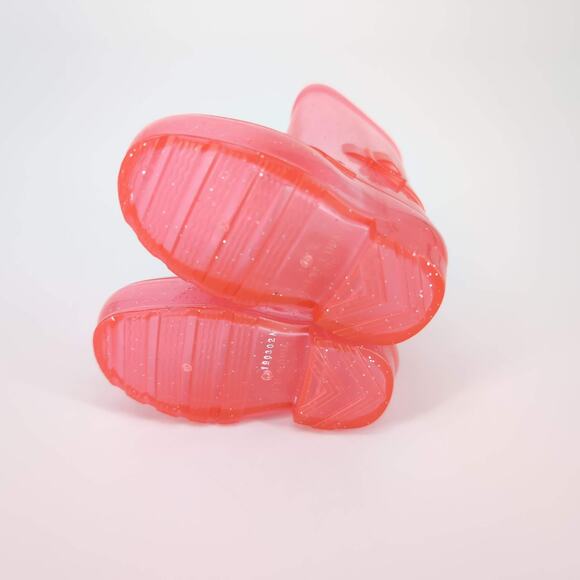 Unbranded Midcalf Height Salmon Pink See-Through Glitter Rainboots / Jellies GUC - Picture 15 of 15